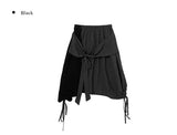 Tujeu Check Wrap String Layered Skirt