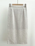 Benilla Color Matching Tweed H-line Skirt