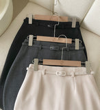 Camel Brushed H-Line Belt Skirt