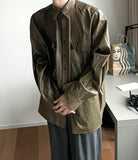 Retro Coated Leather Overshirt