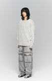 SIDE BUTTON BOUCLE KNIT