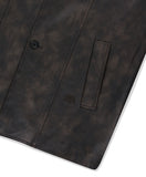 FAUX LEATHER CARCOAT