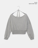 Holdit Stripe Halterneck Sleeveless Eyelet One-Off Shoulder Long Sleeve Sweatshirt Set