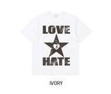 Hate Love Printing Over Short Sleeve