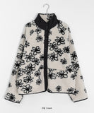 Tokiko reversible flower fleece zip-up