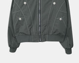 Kait Snap Button Stitch Over Fit Fur Bomber Jacket