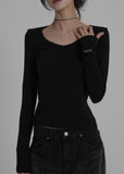[ EEUN MADE ] V neck slim longsleeved