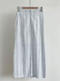 Neo Stripe Wrap Long Skirt