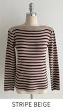 Demu Stripe Boat Neck Knit