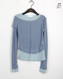 Nut Unbalance Layered Color Matching Long Sleeve T-shirt