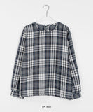 Novami Round Check Button Blouse