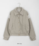 Lumti color matching collar quilted varsity jumper