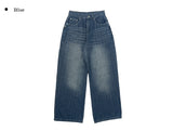 Ops Stripe Washing Denim Wide Pants