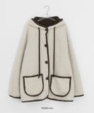 Handal Boucle Half Hood Fur Jacket
