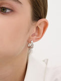 Etreve Silver Note Wave One-Touch Earrings