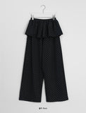 Venenti banding dot frill layered skirt pants