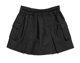 Bobo Black Denim Cargo Mini Skirt