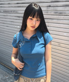 Devon Star Printed Collar Short Sleeve T-Shirt