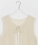 Ririna Ribbon Layered Punching Knit Vest