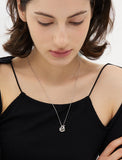 Pebble Heart Silver T-Bar Necklace S