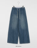 Toruki Banding Denim Wide Pants