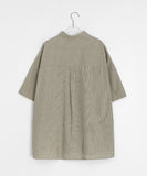 [unisex] Netu Stripe Collar Over Short Sleeve Shirt