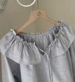 Aper Stripe Frill Blouse
