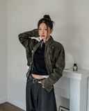 Camouflage Crop Rider Jacket