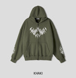 (UNISEX) Flame-Two-Way Hood Zip-Up