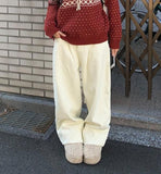 [Mink Lining] Kise Pintuck Wide Brushed Long Pants