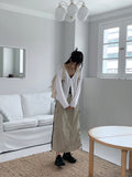 Rachel String Color Nylon Banding Pocket Cargo Long Skirt