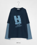 [unisex] Onbi Layered Over Long Sleeve Tee