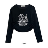 THINK SHIRRING CROP T