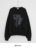 [unisex] Sonbeu Over Printing Brushed Sweatshirt
