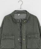 Tuto Pocket Pigment Half Bomber Jacket