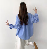 Striped loose fit long sleeve shirt