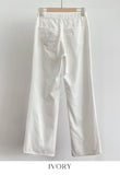 Bully Herringbone Cotton Banding Wide Pants