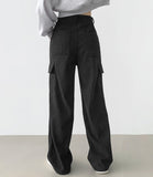 Golden Corduroy Cargo Veloa Fleece Long Wide Pants