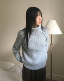 Gicle loose fit half zip-up boucle knit