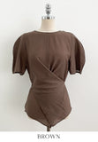 Illien Round Cross Wrap Blouse