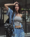 Blitz Cool Denim Short-Sleeved Shirt