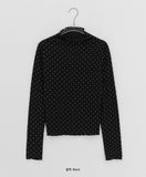 Pandeep Dot Frill Turtleneck Tee