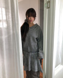 Seoan Stripe Two-Way Knit Hood Zip-Up