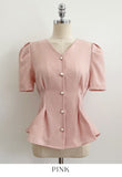 Benzel V-neck Peplum Blouse