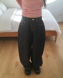 [Non-Fade] Unp Back Pocket Raw Denim Mega Balloon Pants