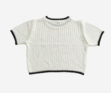 Line Mesh Knit Top