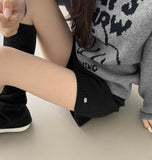 Banding Pendant Wool Blend Thick Knit Fall Shorts