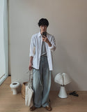 Q's Belted Wide Denim Pants
