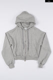Soft set crop hoodie zip-up