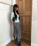 Luckin unbalanced midi skirt